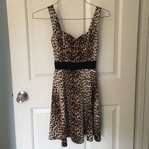 Leopard skater mini dress